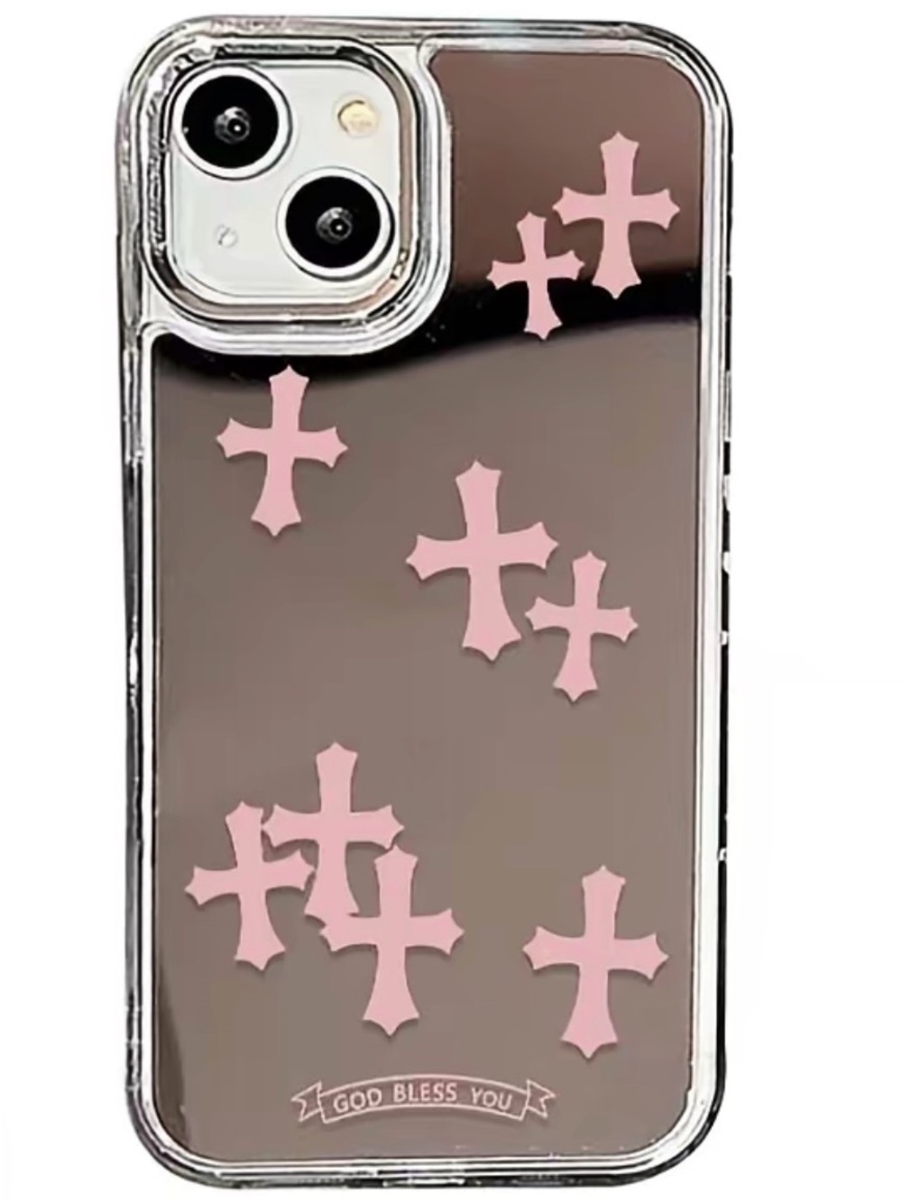 Pink Cross Clear Phone Case for iPhone - Fashion Protective Cover
